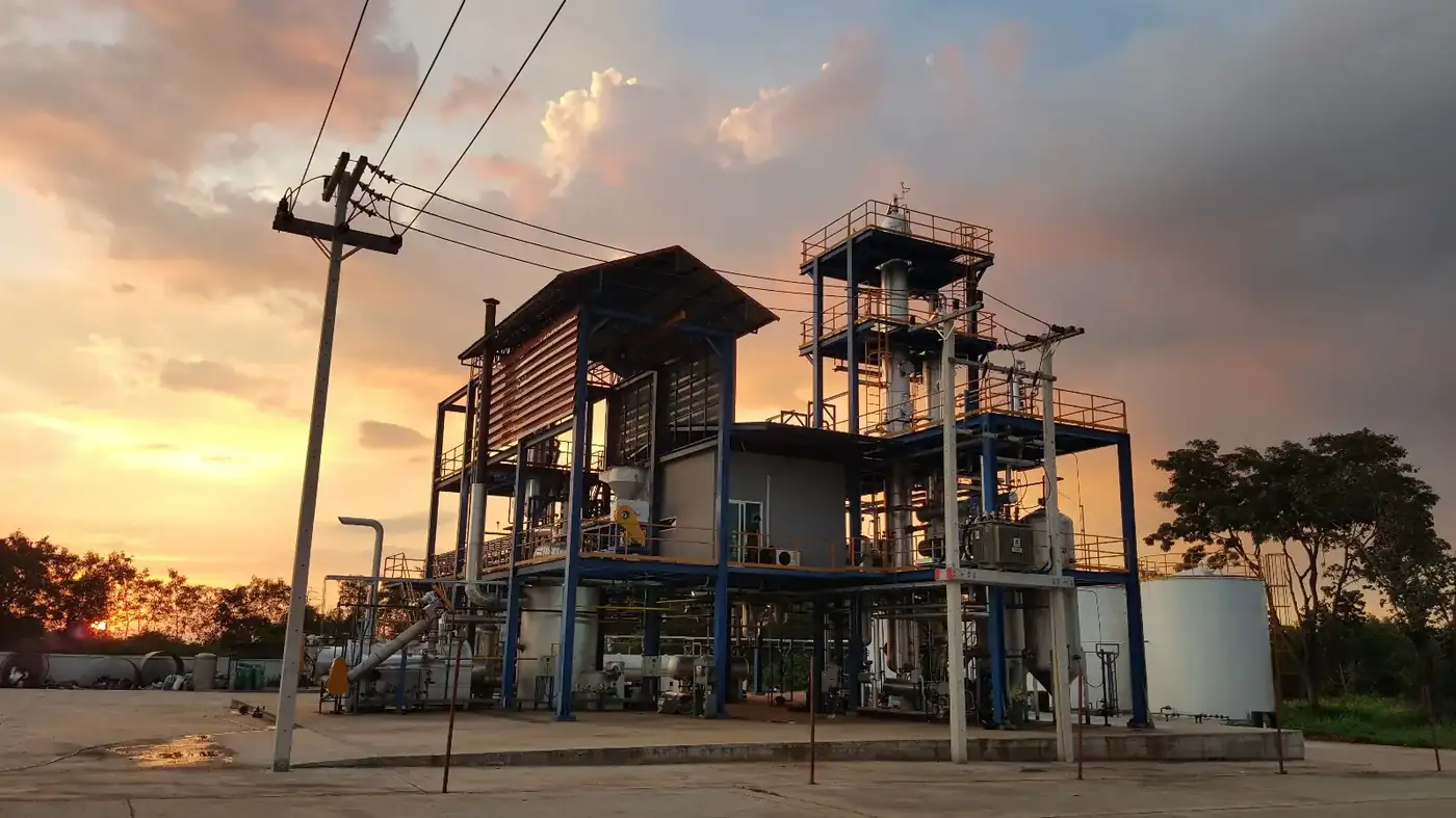 ECI refining plant at sunset