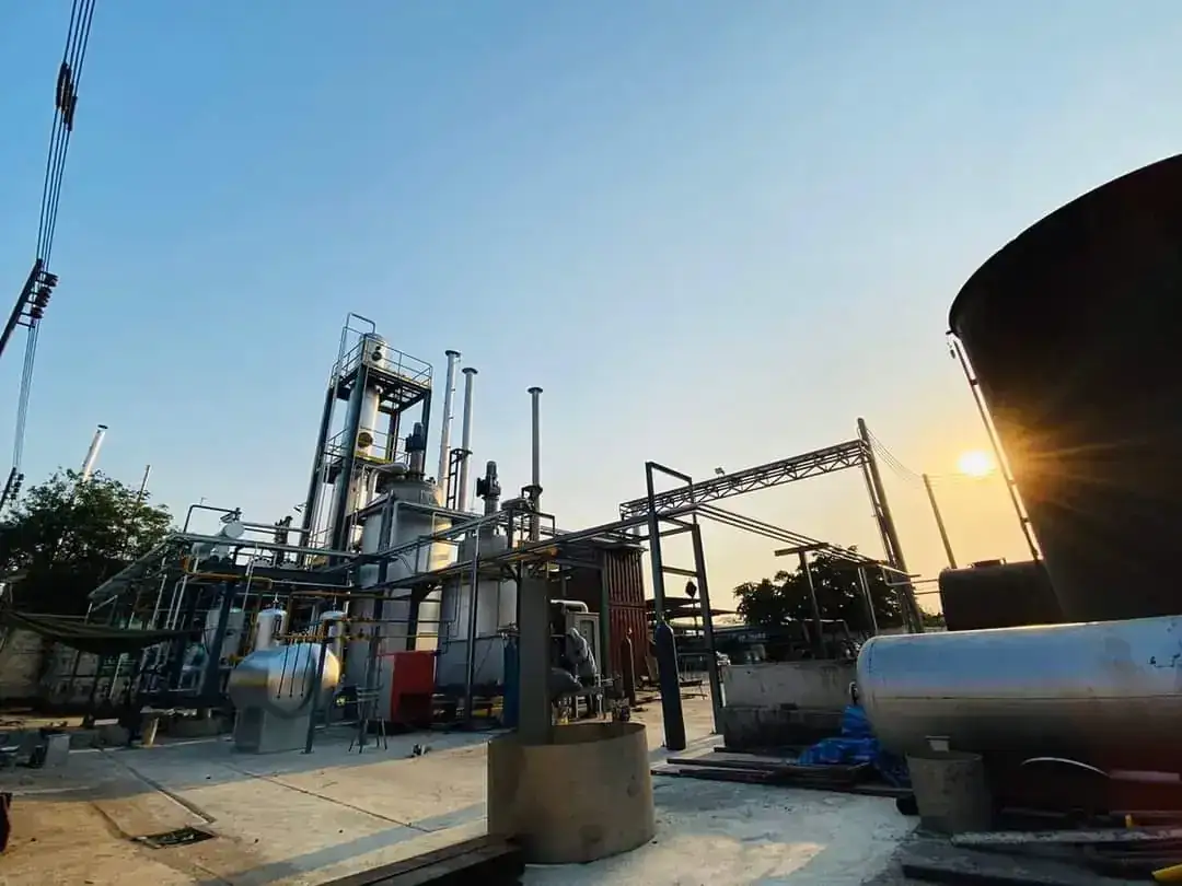 ECI process plant and storage at dusk